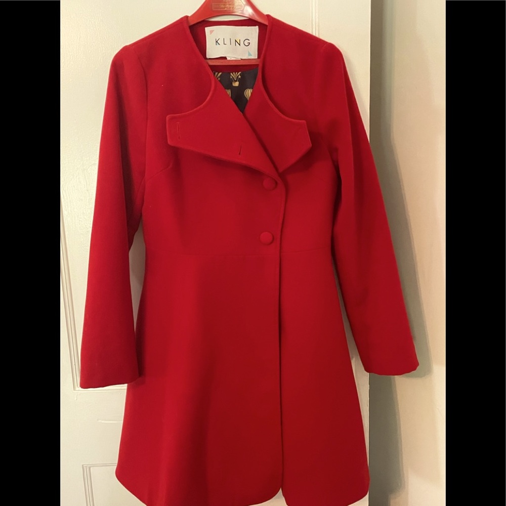 Beautiful flare red peacoat!